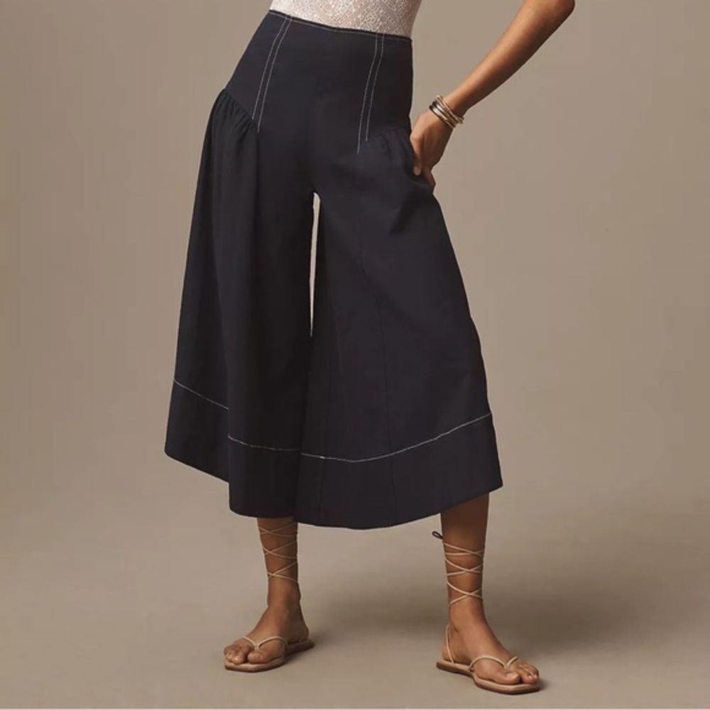 Anthropologie Linen Extended Waist Pants